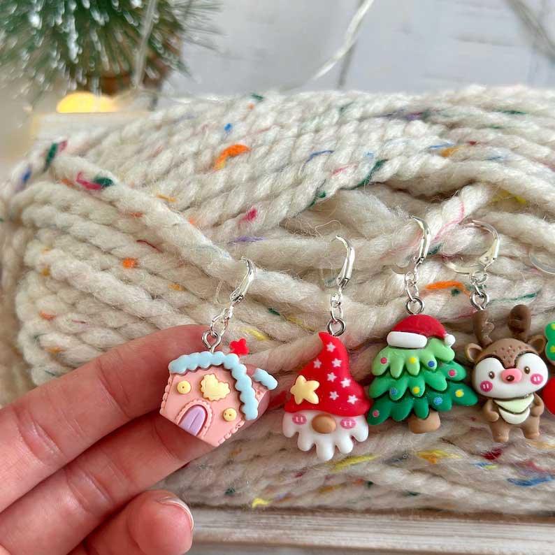 🌲Cute Christmas Stitch Marker - 🧶Knitting Crochet Gift - Place Holder Progress Keeper