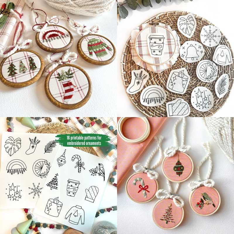 Christmas Embroidery Stick and Stitch Ornaments